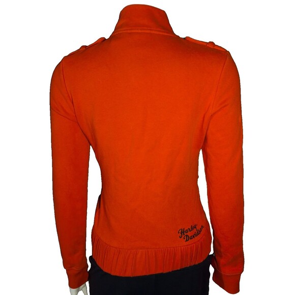 Harley Davidson Jacket Womens S Full Zip Soft Red Embroidered Motorcycle Snaps - Picture 3 of 5